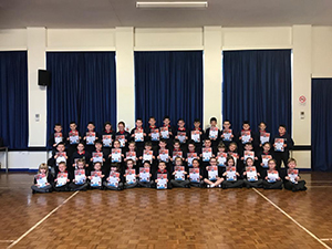 Stewartstown Primary School students with maths competition certificates
