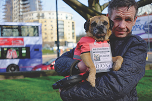 Former Big Issue North Vendor Alex and his dog Muttley