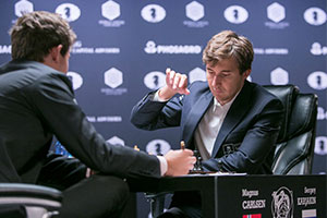 Catch Grandmaster Sergey Karjakin playing chess at the Promethean stand at Bett 2019