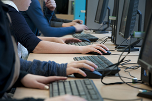 Children using Prowise internet in the classroom