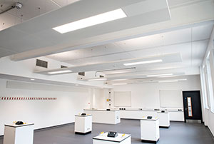 Zehnder UK integrated heating and lighting panel for schools