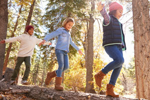 Kids playing on outdoor adventure