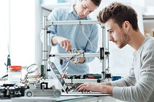 apprenticeships – a young man in an engineering lab