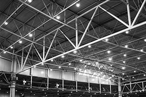 LED lighting in a school sports hall