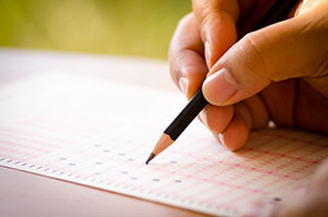 Aberdeenshire pupil taking an exam