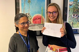 Brampton student Scarlet collects her GCSE results