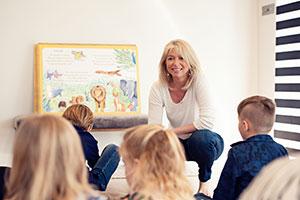 Teacher using My Magical Garden to teach her young students