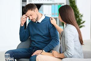 Teacher receiving mental health support