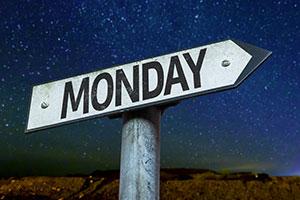 'Monday this way' sign - suffering from Sunday night fear