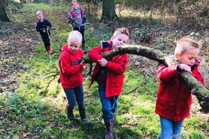 School students in the woods at Children Who Can