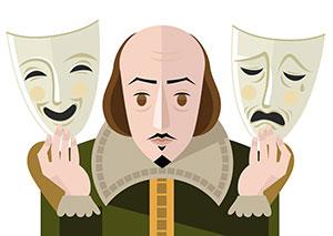 cartoon of Shakespeare for national Shakespeare week