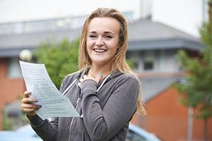A girl on GCSE results day
