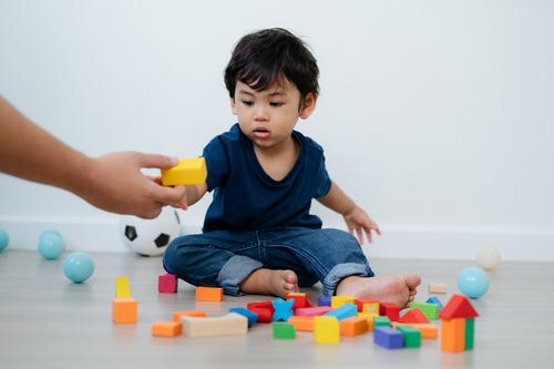 A child playing with blocks