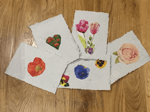 Art Room work showing drawings of flowers