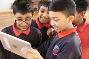 Two boys with an iPad